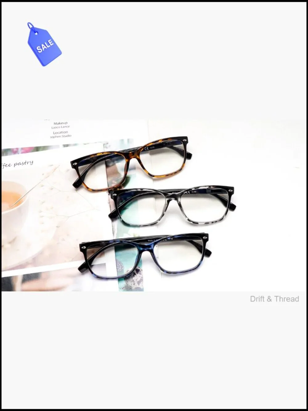 Multifocus Reading Glasses for Women, Blue Light Blocking Progressive Readers,